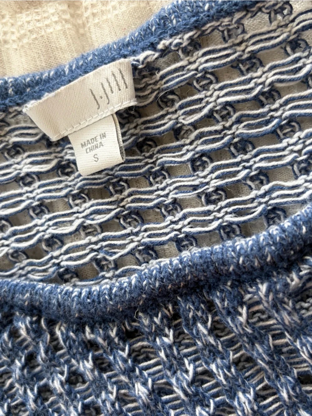 J. Jill Open-Knit Linen Blend Scoop-Neck Sweater